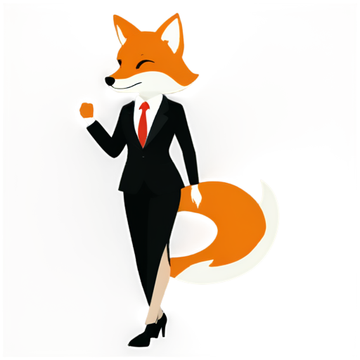 Wild Fox Lily red-haired in a suit - icon | sticker