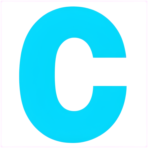 letters C and G in turquoise color - icon | sticker