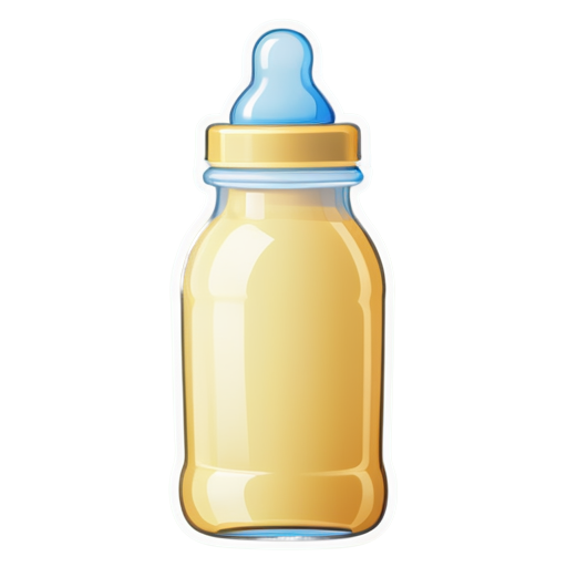 baby items bottle and plate icon light beige no background - icon | sticker