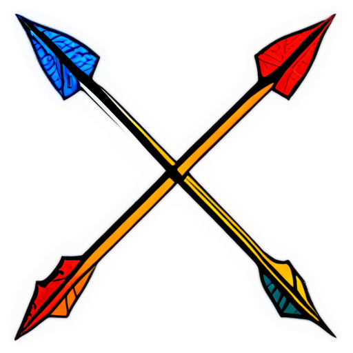 archer arrows diagonal icon outline - icon | sticker