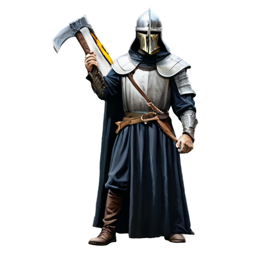 medieval executioner with axe and mask, paint style, - icon | sticker