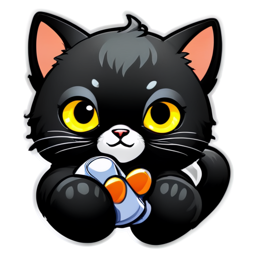 cat paw gun finger - icon | sticker