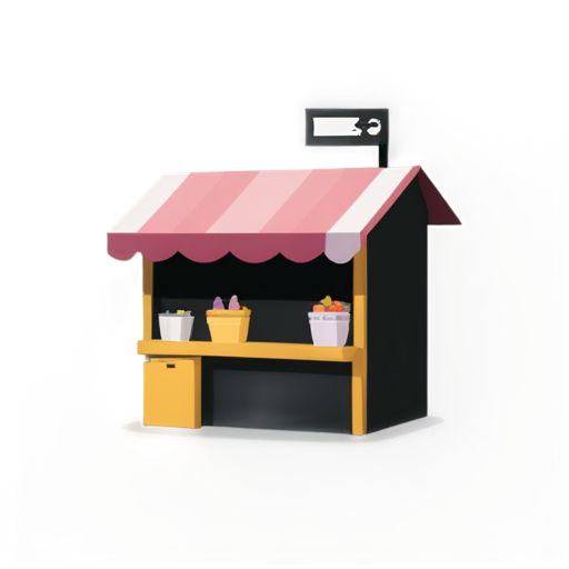 I want an Icon for a mobile app, having the color theme be Pink/Purple with black background. Showcasing a bazaar stall. Make it with black background and purple and pink Colors only, also showcasing the "BGB" letters - icon | sticker