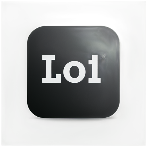 a modern minimalist clean black line art app icon that features a pocket folder with "lol" written on it - icon | sticker