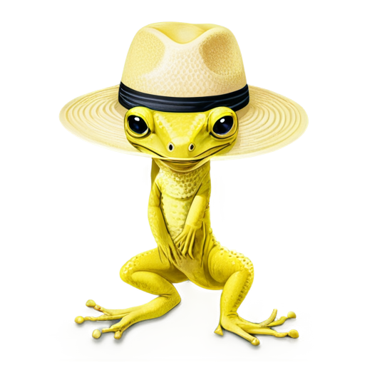 yellow gecko with hat - icon | sticker