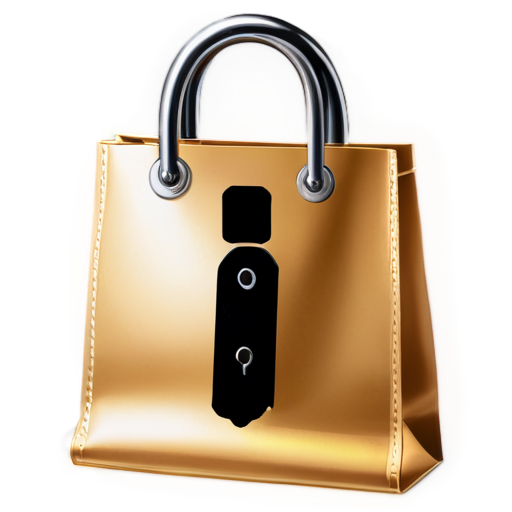 torn bag with a lock - icon | sticker