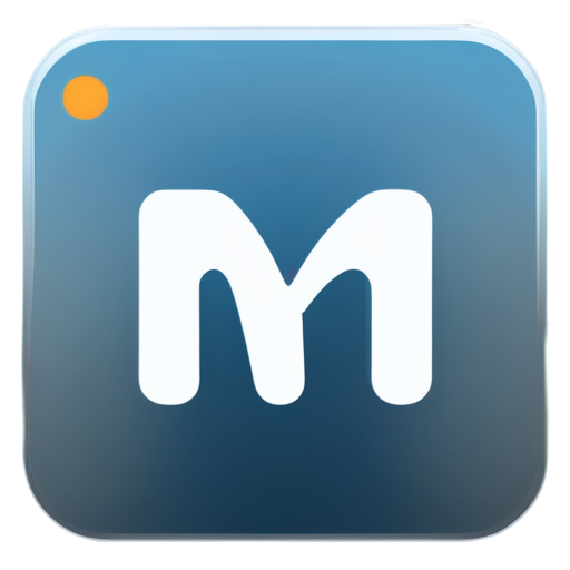 Generate icon using word "MI" which can be used for creating IT company logo and use white, orange as well as skype blue color - icon | sticker