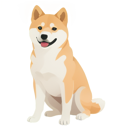 Shiba Inu sitting pose - icon | sticker