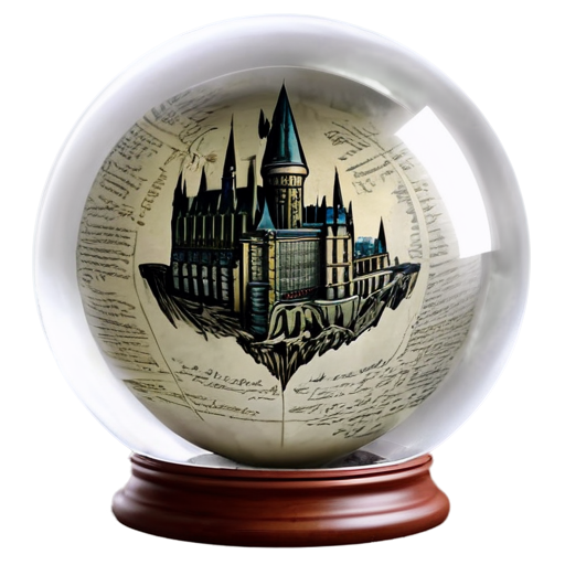 Hogwarts Marauder's Map inside glass ball - icon | sticker