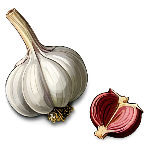 medieval garlic, paint style - icon | sticker