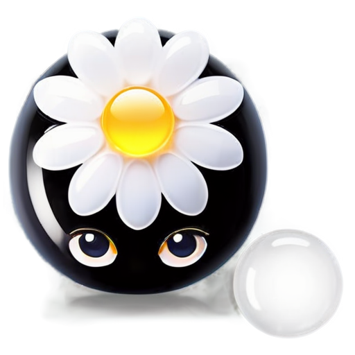 white chamomile with human eyes - icon | sticker