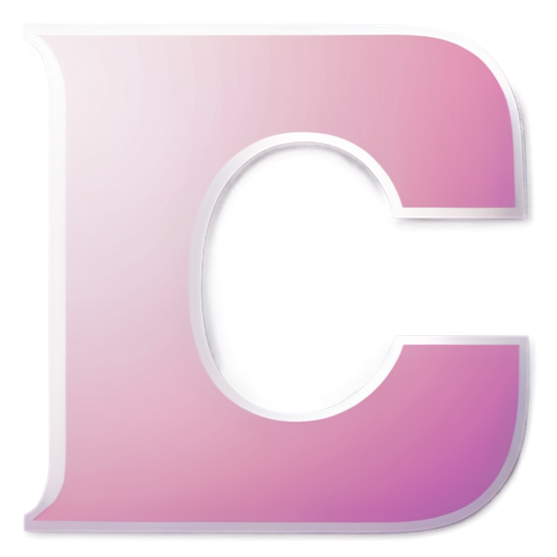 White symmetric letter "C" with a pink-purple gradient background - icon | sticker