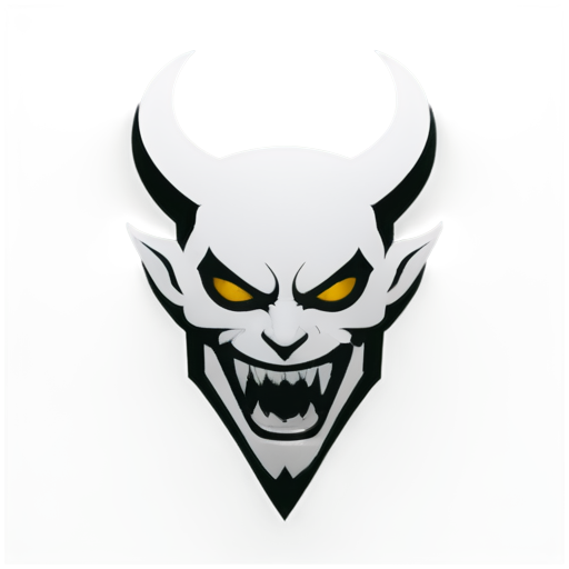 menacing devil monochromatic - icon | sticker