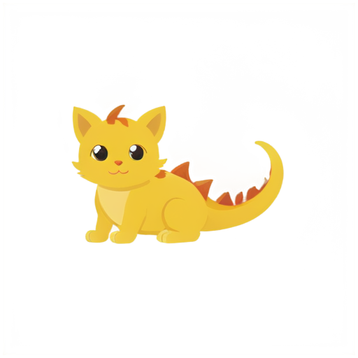 Cute dragon-cat - icon | sticker