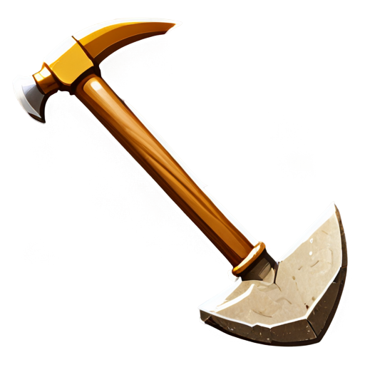 artistic art style pickaxe, stone - icon | sticker