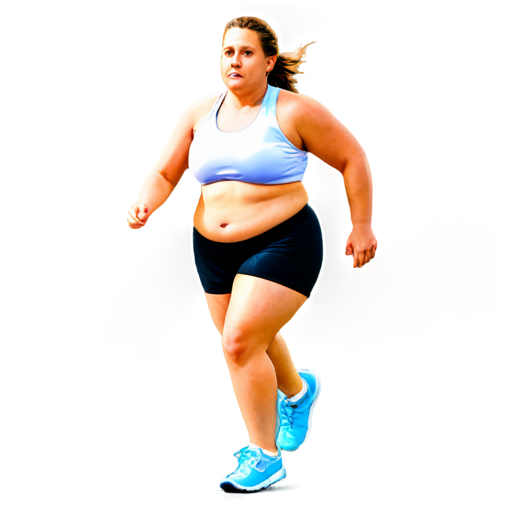 Fat woman run - icon | sticker