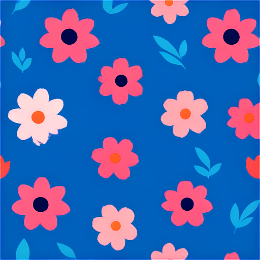 flowers blue and pink. pattern - icon | sticker