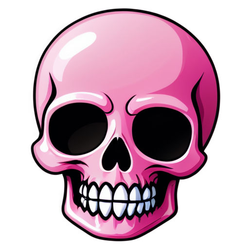 pink skull - icon | sticker