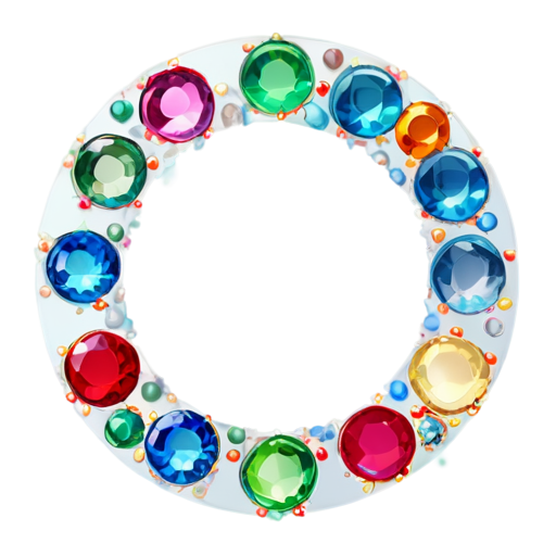 Gems scattered in a circle - icon | sticker