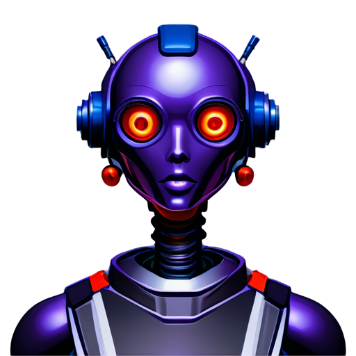 logo ai-bot, flat style, color purple, red, blue - icon | sticker