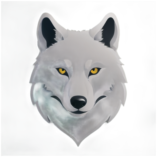 simple Wolf face, vector graphics, one color, - icon | sticker