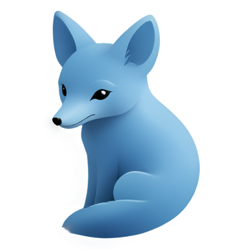 blue fox for logo rounded - icon | sticker