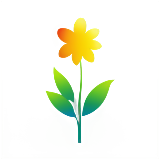 plant with rainbow flowers - icon | sticker