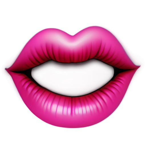 cute neon gothic emoji with a big lips - icon | sticker