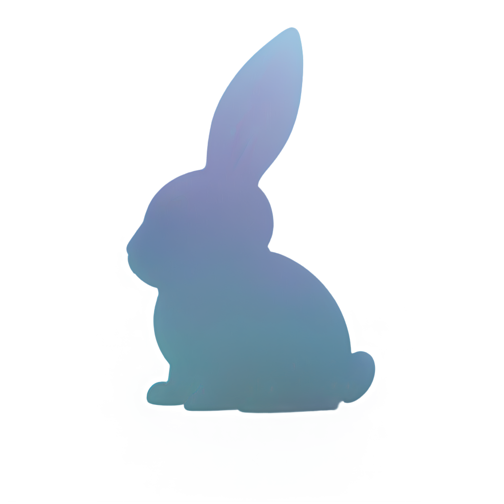 glass,bunny,light purple blue and transparent gradations,high brightness,from side, - icon | sticker