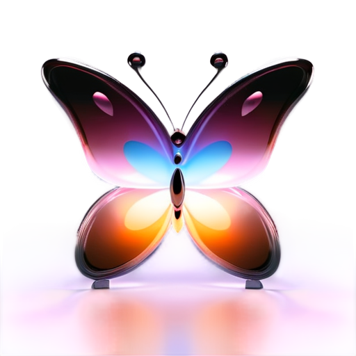 butterfly fractal design - icon | sticker