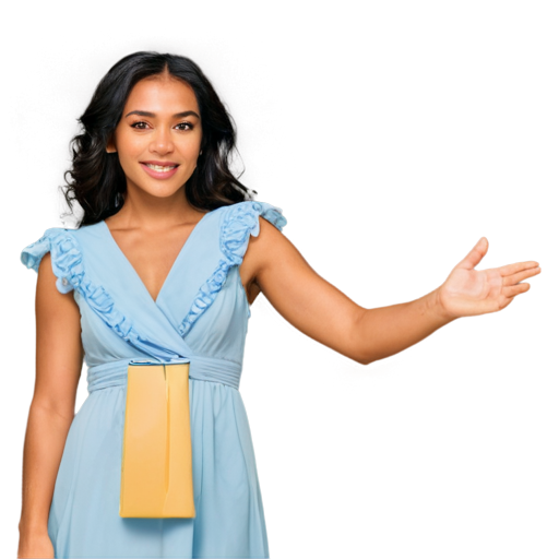 Jasmine in a blue dress and she is waving a hand - icon | sticker