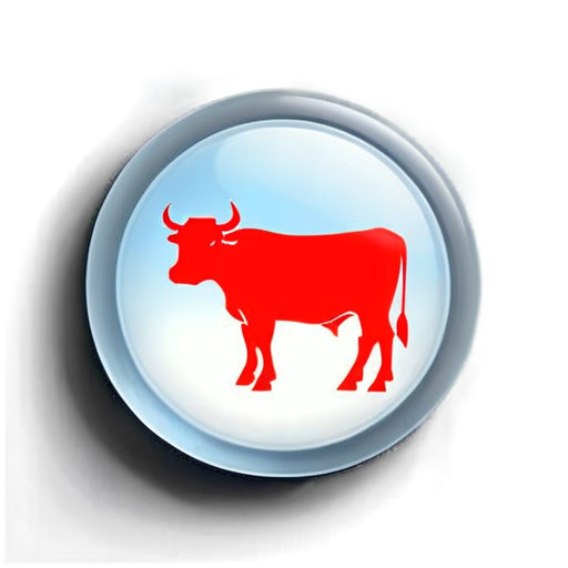 Design a simple yet modern icon that shows the profile of a beef cow. The image of the cow should be clear and easy to identify, highlighting the strong body and muscle line of the cow. In terms of color, dark brown or black can be used with a simple white or gray background to highlight the image of the cow. ICONS should have high contrast and good visual impact, making them clear and professional in a variety of sizes. - icon | sticker