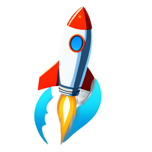rocket flying, transparent background - icon | sticker