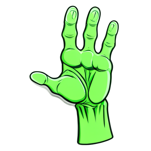 pale green zombie arm with only index and middle fingers pointing upward - icon | sticker