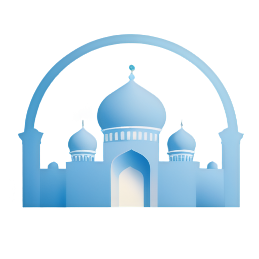 imam, mosque, friday, light blue - icon | sticker