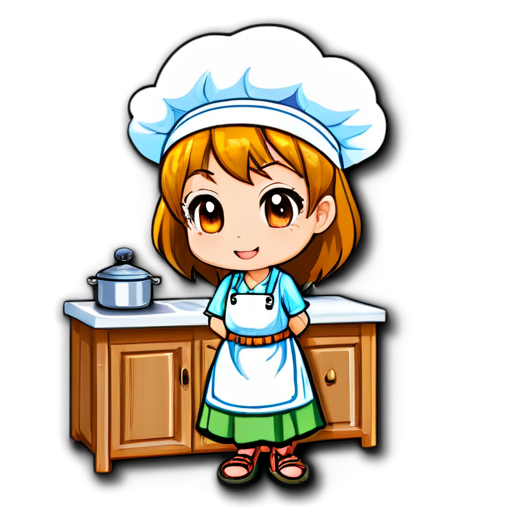 wooden kitchen - icon | sticker