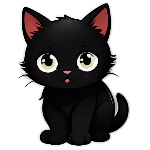 sweet cat black cat - icon | sticker