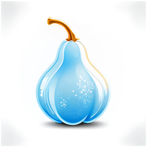 Frosty Design, Gourd Icon, Icy Blue, Cold Theme, Mystical Gourd, Simple Shape, Frozen Look - icon | sticker