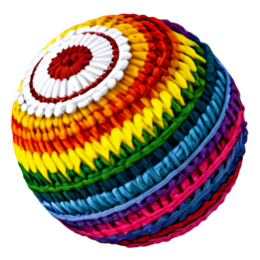 rainbow yarn ball for crochet with a white background - icon | sticker