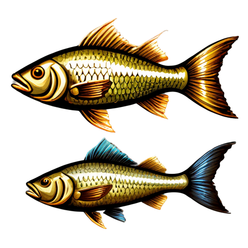 medieval fish, paint style, - icon | sticker