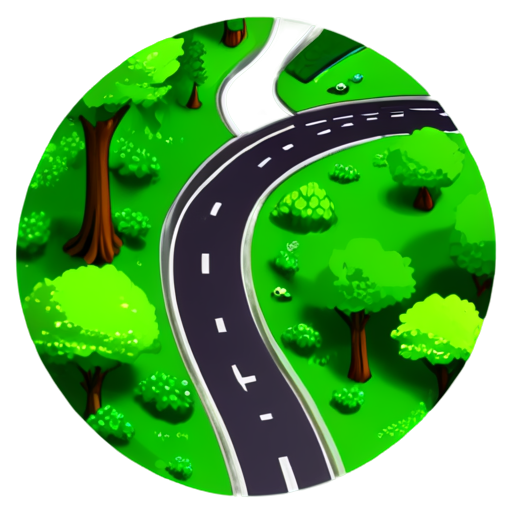 roads, large, vibrant colors - icon | sticker