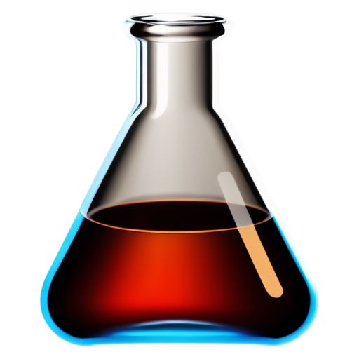 Triangular glass medical chemical flask minimalistic icon - icon | sticker