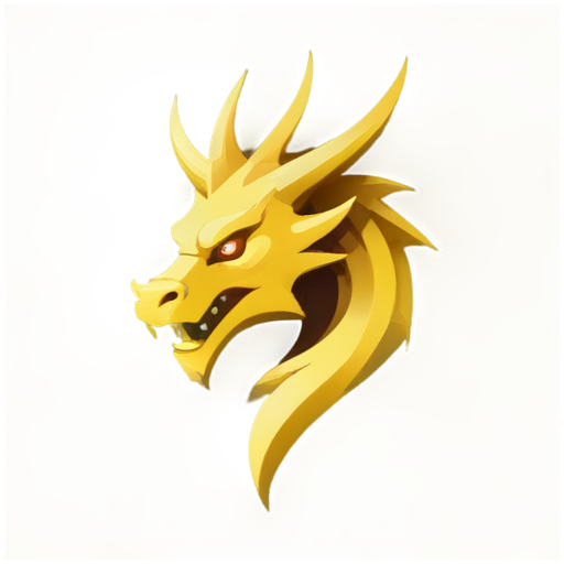 aggressive golden dragon head with a crown on its head, sports logo, esports team logo, vector logo - icon | sticker