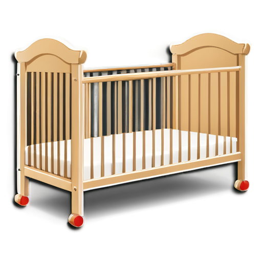 baby cot icon beige no background - icon | sticker