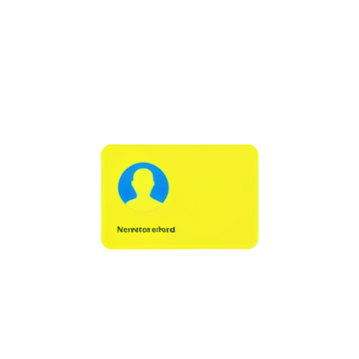 generate "not allowed the ID card" in blue an yellow shade , now put this card encircled from top and diagonally cut from one side - icon | sticker