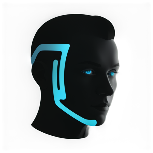 make a logo with head of Cyberpunk-style face aboutface recognition with beyond imagination color - icon | sticker