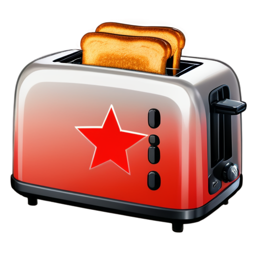 Toaster with red star - icon | sticker