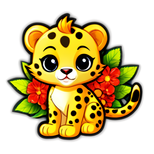 Leopard Flowers - icon | sticker