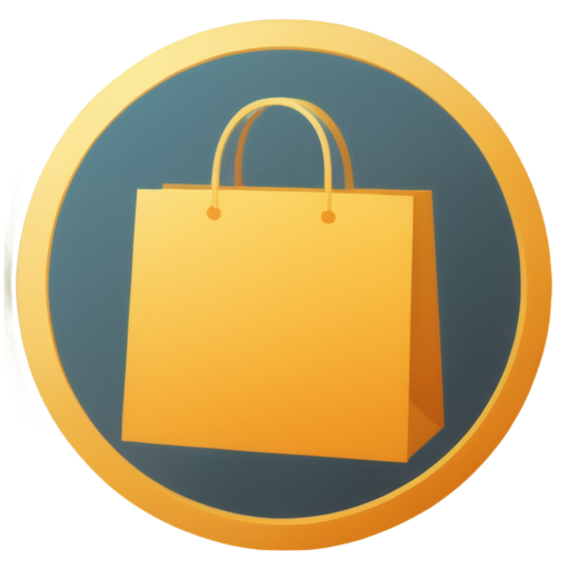 shopping bag sympol for map in game (inside circular frame-shape) - icon | sticker