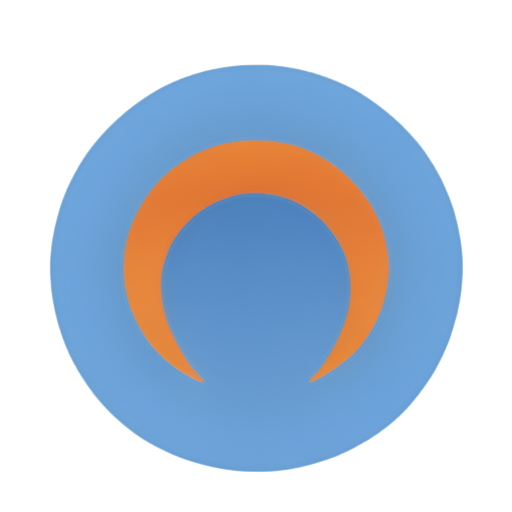 logo of the IT sector of the college Student council, minimalism, orange and blue - icon | sticker